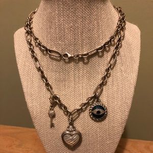 Judith Ripka Sterling Silver CZ Charm Necklace